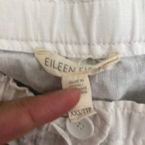 Eileen Fisher White Linen Pants, XXS
